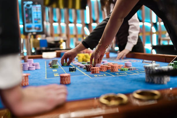 Live dealer blackjack table with multiple camera angles